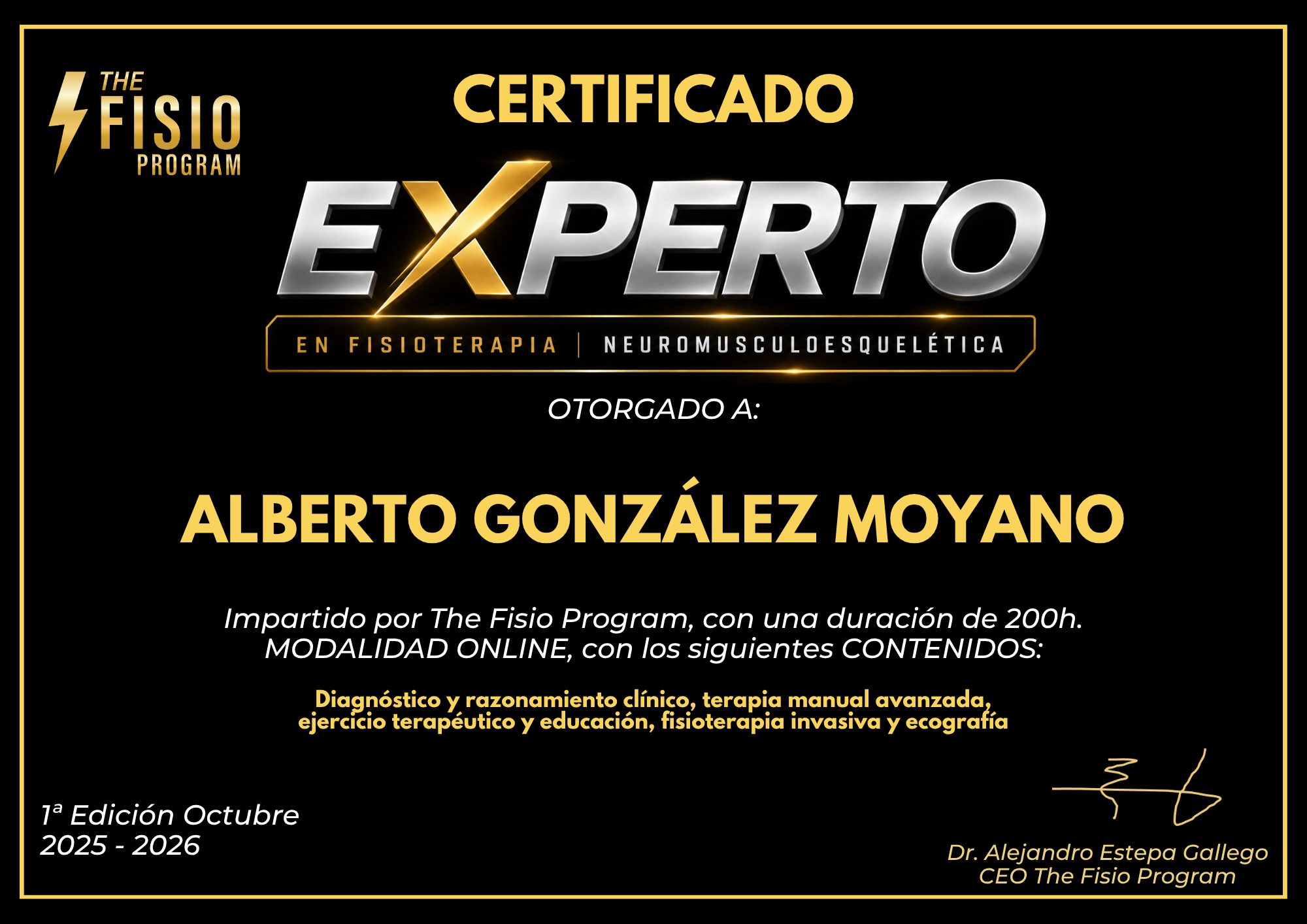 Certificado del Experto en Fisioterapia Neuromusculoesquelética